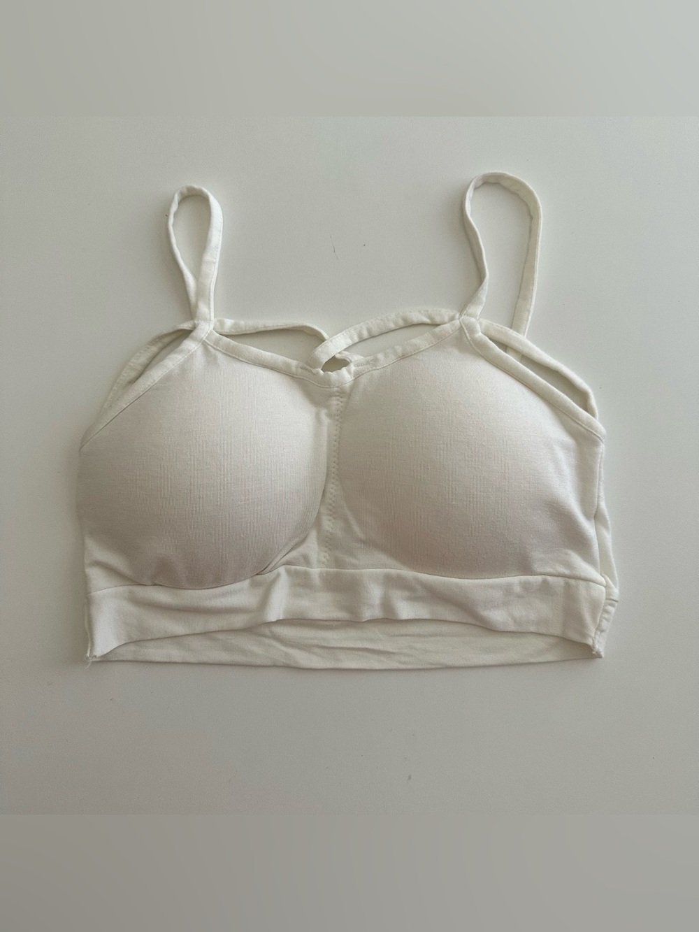 Air Space White Padded Bralette with Strappy Detail S